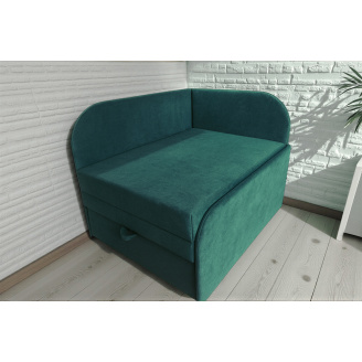Крісло-ліжко дитяче Tobi Sho Діксі м'яке розкладне правостороннє велюр Fiore Emerald, 950х750х700 мм