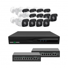 Комплект відеоспостереження на 12 камер GreenVision GV-IP-K-W89/12 5Mp (LP29586)