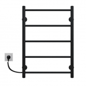 Електрична рушникосушка Kosser Драбинка Пряма 700х500/5 ЕL кноп. чорн.