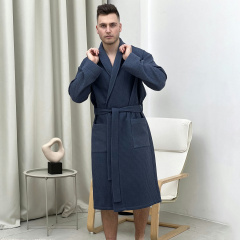 Халат мужской COSAS Zen Waffle Robe XL Синий (ZenWaffleRobe_XL) Орехов