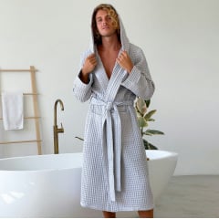 Халат мужской COSAS Relaxed Waffle Robe 2XL Серый (RelaxedWaffleRobe_2XL) Стрый