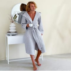 Халат мужской COSAS Relaxed Waffle Robe S Серый (RelaxedWaffleRobe_S) Белгород-Днестровский