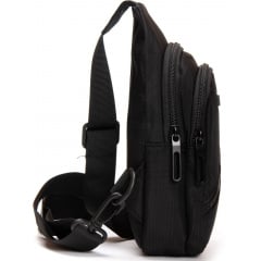 Сумка-слінг чоловіча LANPAD 82085 24x13x7 см Чорний (2513989484) Петрове