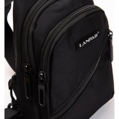 Сумка-слінг чоловіча LANPAD 82085 24x13x7 см Чорний (2513989484) Петрове