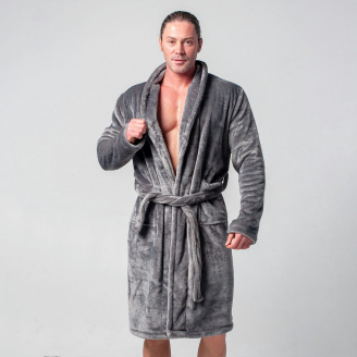 Халат чоловічий COSAS Velvet Mood 2XL-3XL Графітовий (VelvetMood_man_grey_2xl3xl)
