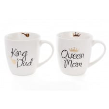 Набор фарфоровых кружек King Dad Queen Mom 520 мл BonaDi 577-524
