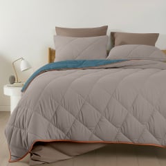 Покривало стьобане двостороннє COSAS OCEAN SAND CS2 160x220 см Бежево-блакитний Куп'янськ