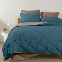 Покрывало стеганное двухстороннее COSAS OCEAN SAND CS1 150x220 см Бежево-голубой Камень-Каширский