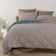 Покрывало стеганное двухстороннее COSAS OCEAN SAND CS1 150x220 см Бежево-голубой Камень-Каширский