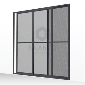 Дверна розсувна москітна сітка Еліт 3000х2400 мм колір Антрацит