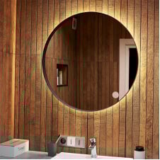 Дзеркало Global Glass ML-2 в чорній рамі, 800х800, з жовтим підсвічуванням