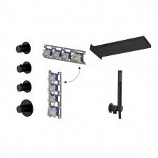 Душовий набір Paffoni Modular Box чорний матовий (KITMDE019NO)