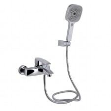 Змішувач для ванни Qtap Swan Eco з душовим гарнітуром хром (QTSWA259CRM45534)