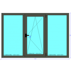 Вікно 2100x1400 мм, монтажна ширина 76мм, профіль WDS 76 MD з двокамерним енергозберігаючим склопакетом 48 мм Київ