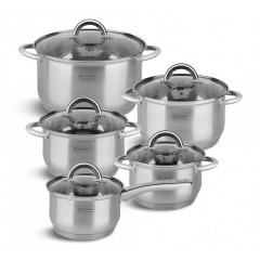 Набір каструль Edenberg Сріблястий 10 предметів EB-4005 Сарни