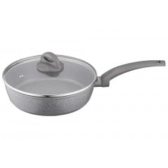 Сковорода глибока Ardesto Gemini Gourmet Apulia з кришкою 24 см Сірий AR2424GGL Київ