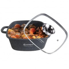 Сотейник Edenberg квадратный с крышкой 6.5 л Черный EB-8115 Полтава