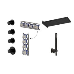 Душовий набір Paffoni Modular Box чорний матовий (KITMDE019NO) Кам'янець-Подільський