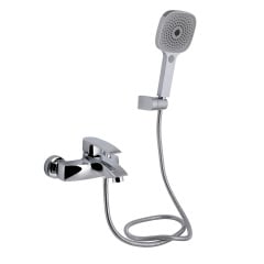 Змішувач для ванни Qtap Swan Eco з душовим гарнітуром хром (QTSWA259CRM45534) Київ