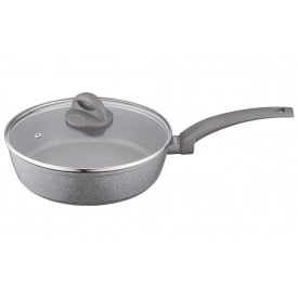 Сковорода глибока Ardesto Gemini Gourmet Apulia з кришкою 24 см Сірий AR2424GGL