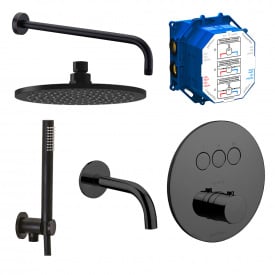 Набір для душової системи прихованого монтажу Paffoni 225 мм, чорний