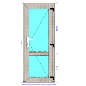 Входная дверь 800х2000 мм монтажная ширина 76 мм профиль WDS 76AD