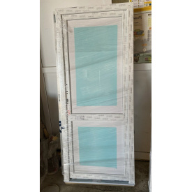 Входная дверь металлопластиковая 750x2000 мм монтажная ширина 76 мм из профиля WDS Ekipazh Ultra 76 Белые