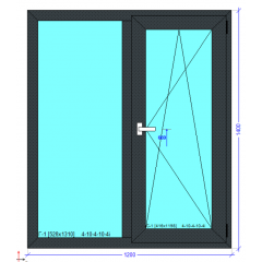 Вікно з теплого алюмінію EKIPAZH AluLight W76 1200*1400 Нікополь