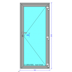 Міжкімнатні алюмінієві двері холодної системи EKIPAZH AluLight C45 Київ