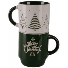 Набор чашек Limited Edition NY Warmly Green 320 мл 2 шт Бело-зеленый (7133565) Коростень