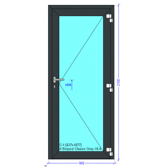 Міжкімнатні двері холодної алюмінієвої системи AluLight 50 900*2100 Київ