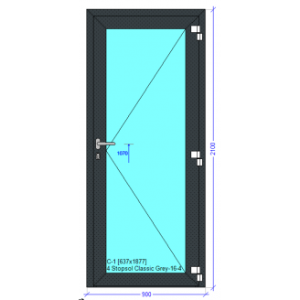 Міжкімнатні двері холодної алюмінієвої системи AluLight 50 900*2100