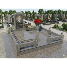 Меморіальний комплекс із відмосткою сірий граніт