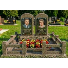 Комплекс пам'ятник граніт зелений подвійний