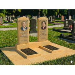 Подвійний пам'ятник із жовтого піщаника з майданчиком Белая Церковь