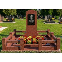 Комплекс пам'ятник граніт червоний одинарний Нікополь