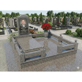 Меморіальний комплекс із відмосткою сірий граніт
