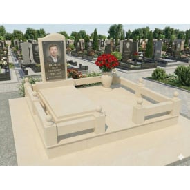 Меморіальний комплекс із відмосткою білий пісковик