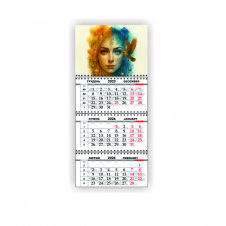 Календарь квартальный настенный Vivay 2026 Украина 30x65 см Разноцветный (hub_1ericj)