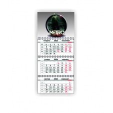 Календарь квартальный настенный Vivay 2026 METRO 30x65 см Разноцветный (hub_nuzsyr)