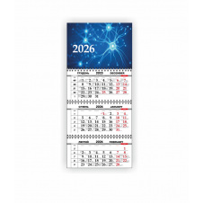 Календар квартальний настінний Vivay 2026 Медичний 30x65 см Різнокольоровий (hub_18iw28)