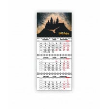 Календар квартальний настінний Vivay 2026 Гаррі Поттер 30x65 см Різнокольоровий (hub_e2pnb8)