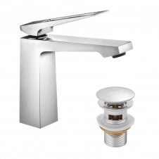 Змішувач для раковини Kroner KRP Ersel - C0110BV з донним клапаном хром (CV035471)