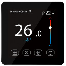 Кімнатний сенсорний термостат з WiFi управлінням Tervix Pro Line WiFi TouchScren Thermostat чорний (114350)