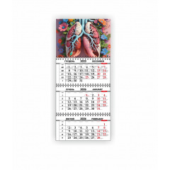 Календарь квартальный настенный Vivay 2026 Медицинский 30x65 см Разноцветный (hub_9oov7p) Киев