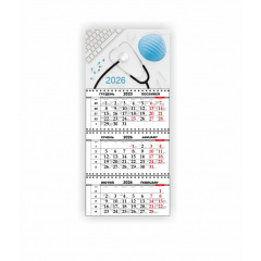 Календарь квартальный настенный Vivay 2026 Медицинский 30x65 см Разноцветный (hub_1e3i9v) Киев