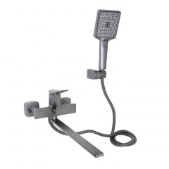 Змішувач для ванни Qtap Presto довгий з душовим гарнітуром графіт (QTPRE2601GRP45583) Київ