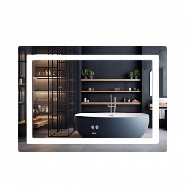 Дзеркало Lidz Kubis (KU2) 1000х800 з LED-підсвічуванням Touch, з антизапотіванням, з димером, рег. яскравості (LD78LF6141008048450)