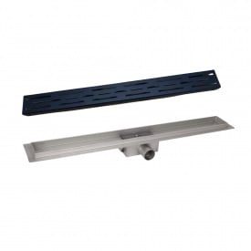 Трап лінійний для душу Qtap Taurus FD800 (BLA) з чорною решіткою 800 мм (QTTAU80048906)