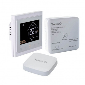 Комплект бездротового управління опаленням Tervix Pro Line ZigBee: термостат + реле (сухий контакт) + Zigbee контролер (496162)
